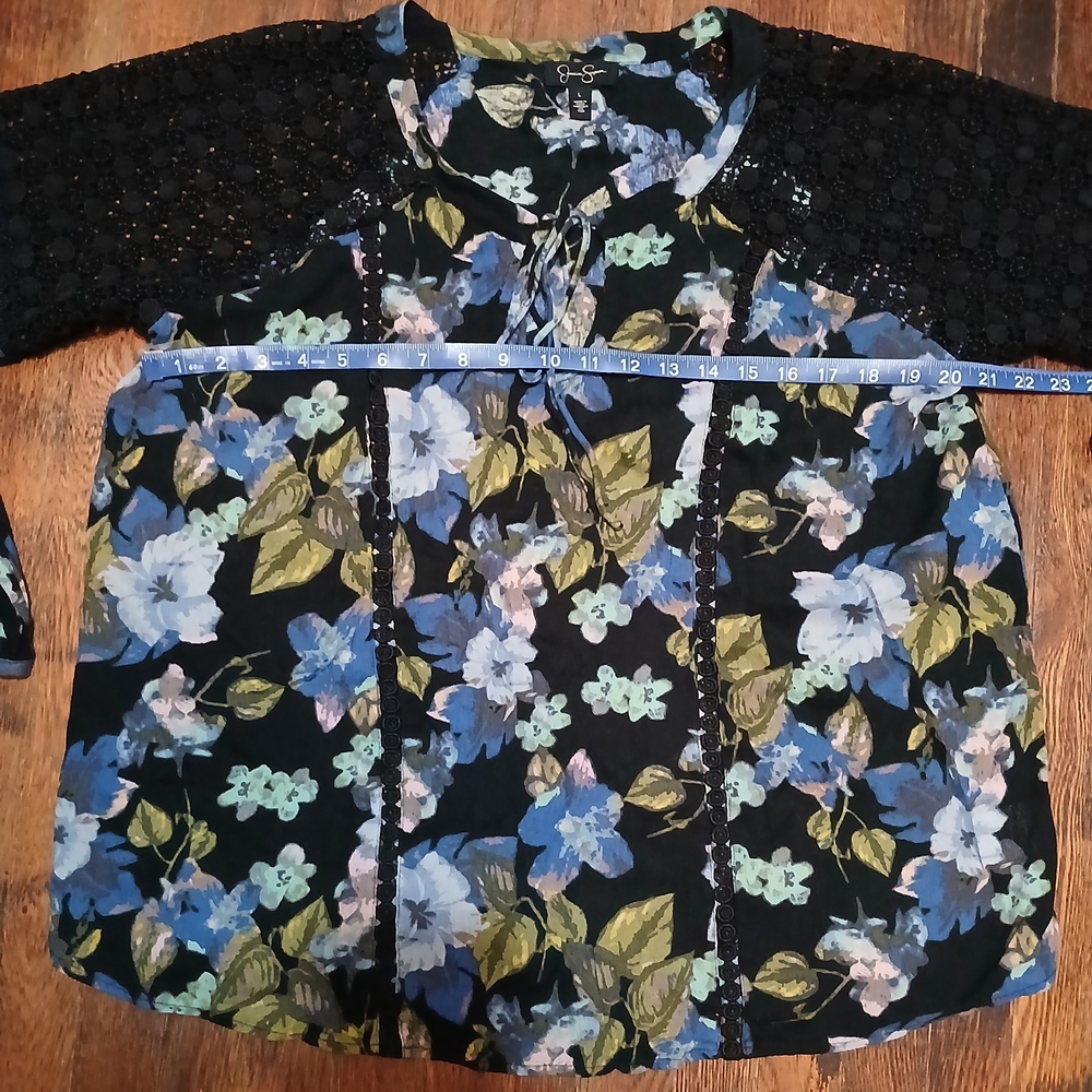 Jessica Simpson Blouse with Crocheted Shoulder